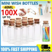 20/40/100x 40ml Glass Vials Container Bottles With Cork Top Mini Wish Bottle Jar