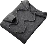 [Generic] Men Wool Hooded Pullover Casual Solid Soft Sweater Long Sleeves Knitwear Jumper