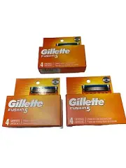 3 Pack Of Gillette Fusion5 Razor Blades (3 X Pack of 4 Cartridges) Total 12