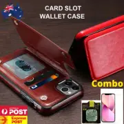 Flip Leather Wallet Case Shockproof Cover for iPhone 16 15 14 13 12 11 ProMax XR