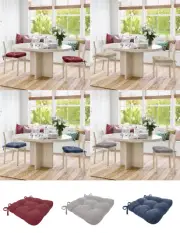 Kate Aurora Luxe Plush Solid Colored Textured Stain Resistant Chair Cushions