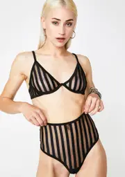 Behind Bars Sheer Lingerie Set