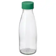 SPARTANSK water bottle, clear glass/green, 0.5 l