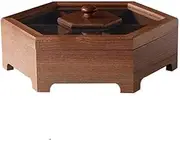 Creative Solid Wood Candy Box with Compartment Nuts Snack Box Household Wooden Fruit Plate Melon Seeds Box Fashion/a (Color : A)