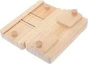 Totority 2pcs Wooden Foraging Animal Hamsters Mini Hamster Small Hamster Indoor Treats Pet Enrichment Natural Guinea Pig for Cage Feeder Pine Wood Beige