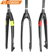 TOSEEK Carbon Fiber Bike Fork Tapered Tube Disc Brake Rigid MTB Fork 26/27.5/29"