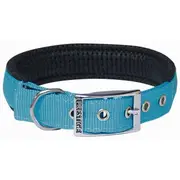 Prestige Pet Soft Padded Adjustable Dog Collar Turquoise 1 Inch x 76cm