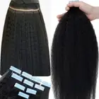 Thick Tape In Kinky Virgin Human Hair Extensions Skin Weft 200G Double Drawn