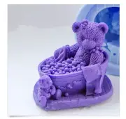 Cute 3D Teddy Bear Silicone Mold Fondant Chocolate Topper Resin Charm Clay Soap