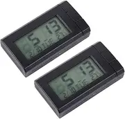 iplusmile 2pcs Car Clocks Backlit Electric Loud Alarm Clock Car Clock Clock Alarm Clock with Projection Vehicle Seconds LED Wall Clock Dash Clock Projector Black Abs