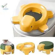 Potty Training Toilet, Portable Potty Training Seat for Toddler Travel, Foldable Baby Travel Potty with 20 Disposable Potty Liners Carry Bags, 4 in-1 (Yellow)