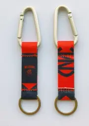Melbourne Demons Official AFL Team Colours & Logo Carabiner Keyring 13.5cm x 3cm