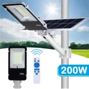 200W LED Solar Street Lights Outdoor Flood Light with Remote Control Waterproof