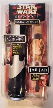 Star Wars Episode 1 Jar Jar Binks Collector Watch W/ Lightsaber Display Case New