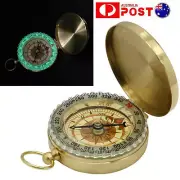 Brass Pocket Compass Watch Style Military Army Camping Hiking Outdoor Keychain