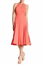 Rachel Rachel Roy Women's Coral Claudette Halter Keyhole Dress Size 4 NG24
