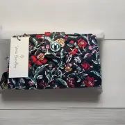 Vera Bradley RFID Riley turnlock Wallet Perennials Noir NEW with tags