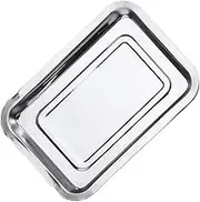 PRETYZOOM Stainless Steel Grill Plate Dish Drying Tray Easy Clean Dish Washer Safe Versatile Grill Pan for Cooking Baking