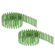 2pcs Miniature Garden Fence, 35 Inch Long Decorative Picket Fence, Light Green