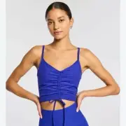 NWT Beyond Yoga Spacedye Ruched Centered Cropped Tank-Sapphire Blue, Size XS