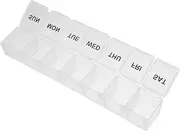Weekly Pill Organizer Travel Container Portable Day Dispenser Compact Medicine Storage Reusable Organizer for Daily Use Break Resistant Compartments