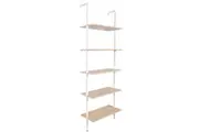 YES4HOMES Industrial Ladder Shelf Wood Wall-Mounted Bookcase Storage Rack Shelves Display
