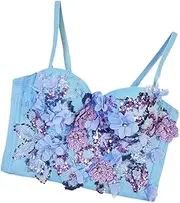 [Perfeclan] Corset Bra Creative Push up Club Party Corset Top for Fancy Dress Nightclub Lady