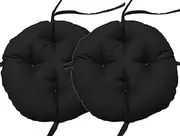 1/2/4 Pack Round Chair Cushions 25/30/35/40/45/50cm Comfy Kitchen Seat Cushion with Ties Bistro Chairs Stool Cushion for Barstool Room Office(#11,40cm/15.7in(2pcs))