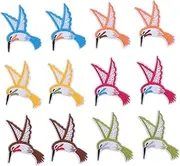 Gadpiparty 2Set Hummingbird Embroidered Applique Sewing Patches DIY Cloth Accessories for Clothing Bags Hats and Crafts Sew Decorative Embroidery