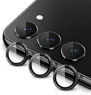 [JETech] Camera Lens Protector for Samsung Galaxy S23 5G 6.1-Inch / S23 Plus 5G 6.6-Inch, 9H Tempered Glass Metal Individual Ring Cover, Easy Installation Tray, HD Clear, 1 Set (Phantom Black)