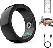 Smart Ring,Smart Health Ring for Women Men,Smart Ring Fitness Tracker,Health&Sleep Tracker,IP68 Waterproof,Remote Camera Control,No App Fee for Standard Features for iPhone & Android(Black, 12#)
