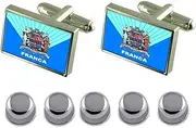 [Select Gifts] Shirt Dress Studs Franca City Sao Paulo State Flag Cufflinks