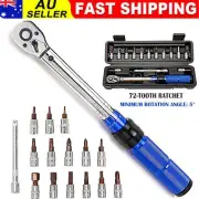 16Pcs 1/4 Drive Click Torque Wrench 2-24NM Ratchet Spanner Adjustable Hand Tool