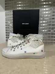 SAINT LAURENT BEDFORD SOLARIS STAR CANVAS HIGH-TOP Sneakers EUR-43 All Star YSL