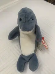 EXTREMELY RARE! TY Beanie Baby "Echo the Dolphin" with "Waves the Whale" tags