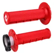 Odi V2 Half Waffle MX Lock-On Grips Red For HUSQVARNA TE 150 2017-2019