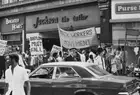 Demonstration on Gresham Road Brixton Road near Brixton Police Stat - Old Photo