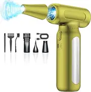 Electric Compressed Air Duster - 33,0000 RPM High-Speed Air Blower Fan, Mini Rechargeable Cordless Turbo Jet for Computer, Car, Keyboard and Home Outdoor Dust Cleaning, Replaces Canned Air