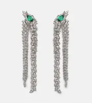 [Yeprem] Yeprem Reign Supreme 18kt white gold drop earrings with diamonds and emeralds One Size silver
