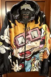Nickelodeon Members Only Rugrats SpongeBob Hooded Windbreaker Jacket Size L