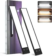 Under Cabinet Lighting Wireless with Remote Control (2 Pack), 3000mAh, 95 LED Closet Lights Battery Operated, Dimmable and 3 Color Temperature, Rechargeable Magnetic Closet Light for Kitchen Bedroom
