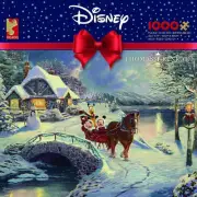 Thomas Kinkade Mickey Minnie Mouse Sleigh Ride 1000 Puzzle Ceaco Disney NEW