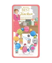 NEW JILZARAH Premium Handmade Clay Beads BEST TEACHER 18mm Wrist Keychain