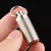 EDC TC4 Titanium Portable Keychain Pill Capsula Case Outdoor Survival Tool F-14T