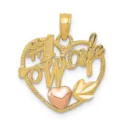 14K Two-Tone #1 Wife In Heart With Pendant