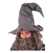 NEW Tom Foolery Grey Wired Wizard Hat By Spotlight