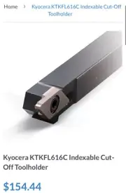 Kyocera Ceratip KTKFL6-16C Indexable Cut-Off Metal Lathe Tool Holder 3/8” Swiss
