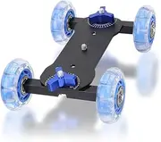 Dolly Wheel Camera, Dolly Skater Car 10kg Load Rail Roller Track Slider Mini Desktop Dolly Car Portable Mini Professional Slider Car for DSLR Camera Camcorder Mirrorless Cameras Phones celul