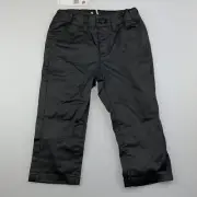 Girls size 1, Pumpkin Patch, black coated stretch cotton pants, adjustable, NEW