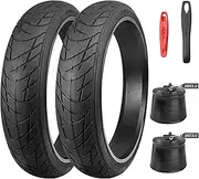 WEEROCK Bike Fat Tire 20/26 X 3.0/4.0 Inch Bicycle Fat Tyre Folding Bead Tire Electric Bike Tires Compatible Wide Mountain Snow Bicycle